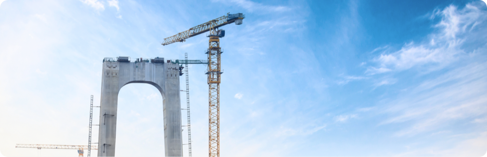 Engineering team and construction equipment